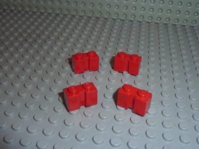 4 x LEGO red Brick ref 4216 for roller door - set 7945 6571 6385 6382 6369 6097
