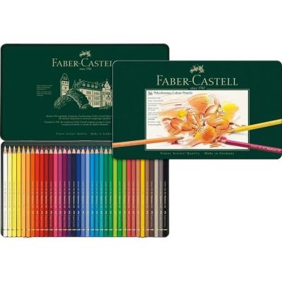 FABER CASTELL 36 CRAYONS DE COULEUR ETUI METAL POLYCHROMOS NEUF BLISTER