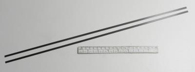 Bande de fibre de carbone 0,8 x 3 mm   longueur 500 mm   lot de 2
