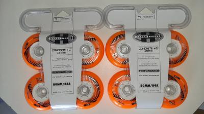 8 Roues roller 80mm -84A   HyperWheels Concrete G   Neuves (valeur:100 )