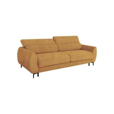 Canap� convertible express   3 places   SAFIA   Tissu gauffr�   Ocre   Matelas
