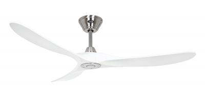 Ventilateur de plafond T�l�commande Moteur DC Eco Genuino Chrome - Blanc 152 cm