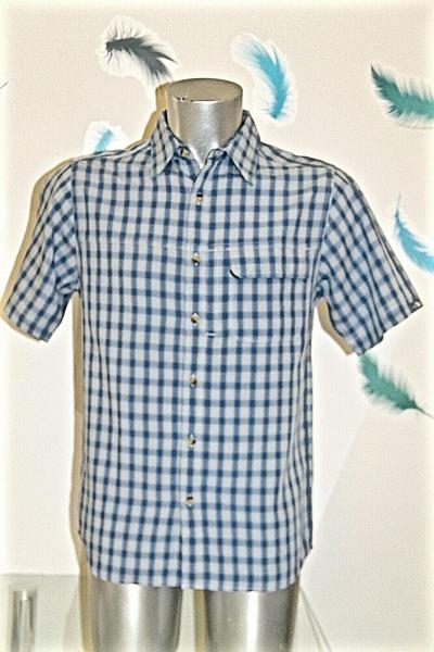 The north face Camisa Casual De Algod�n Azul A Cuadros Manga Corta Talla S-P