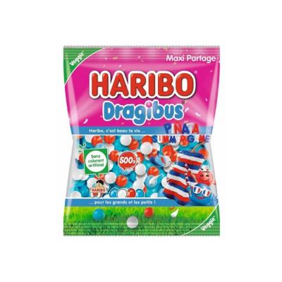Haribo Bonbons Dragibus Azul Blanco Rojo Bolsa De 500 g Nuevo