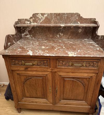 meuble ancien en bois plateau marbre commode en tr�s bon �tat