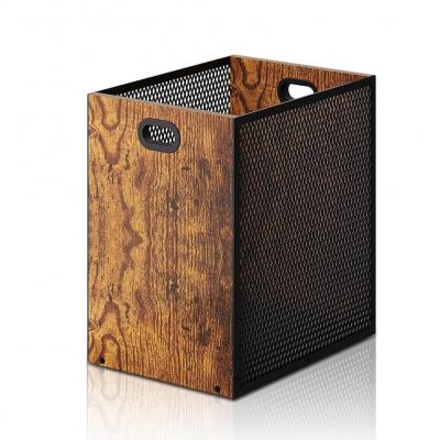 Poubelle en bois  16,8 l  Grande poubelle de bureau  Avec design r�tro  Pour ...