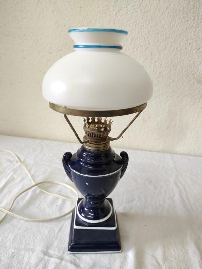 Ancienne Lampe de bureau, Chevet en c�ramique Globe en plastique 29cm
