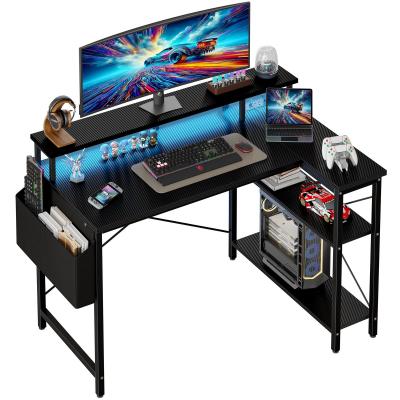 Bureau Gaming R�versible, 100x70cm Bureau d'angle en L avec Port de Charge US...