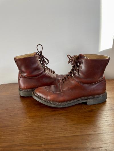 Heschung Ginkgo Leather Shoes   EU 37.5   Burgundy Brown Patina   Made in France