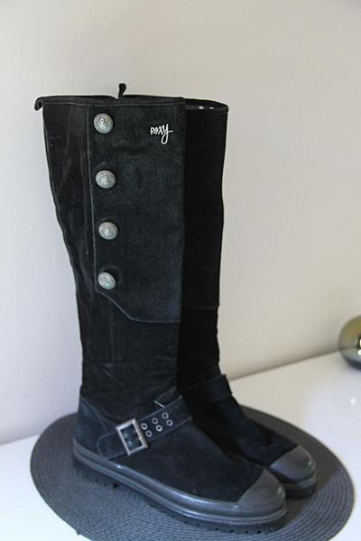 jolies bottes montantes bi mati�re noir ROXY pointure 38 en parfait �tat