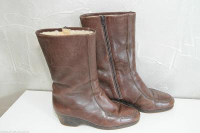 jolies bottes fourr�es en cuir marron MARCO pointure 37 1-2 (6 1-2)