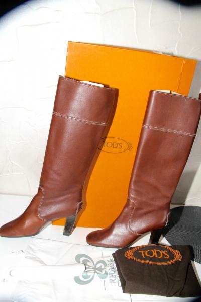 luxueuses bottes cuir bicolore marron TOD'S pointure 37 quasi neuves VALEUR