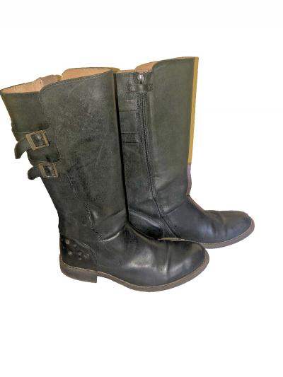 Carini Stivali Zip Pelle E Camoscio Nero Kickers Numero 36 Ottime Condizioni