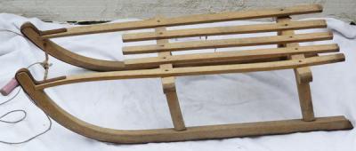 SPORT D'HIVER GLISSE LUGE ANCIENNE BOIS