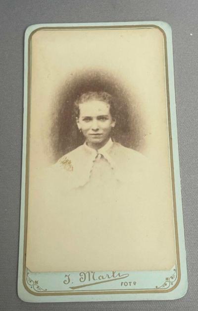 ANCIENNE PHOTOGRAPHIE CDV J.MARTI BARCELONA ESPAGNE JEUNE FEMME