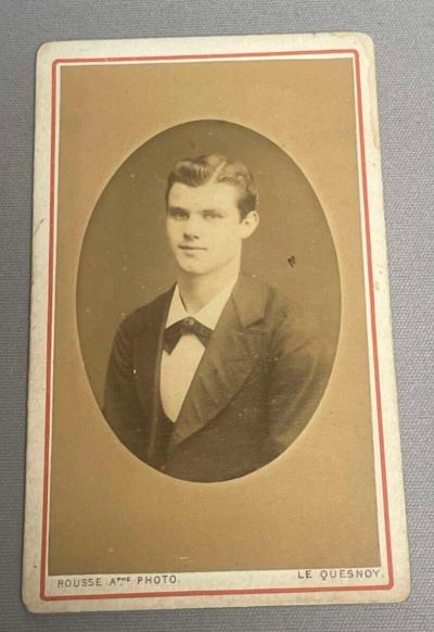 ANCIENNE PHOTOGRAPHIE CDV ALPHONSE ROUSSEAU LE QUESNOY (59) GARCON ELEGANT