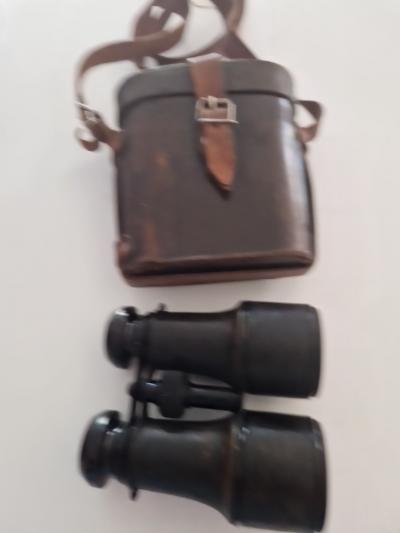 JUMELLES ANCIENNE FLAMMARION 14-18  WW1   WW2   SACOCHE CUIR MILITAIRE MILITARIA