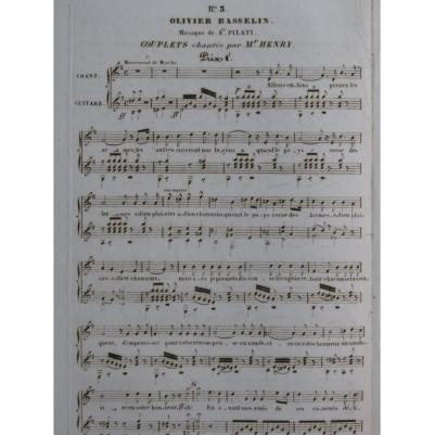 Pilati Auguste Olivier Basselin No 3 Chant Guitare Ca1830