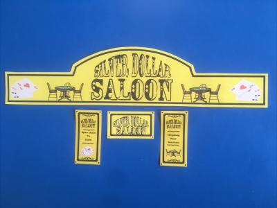 Playmobil Western   Silver Dollars Saloon  autocollant   Sticker Maison Western