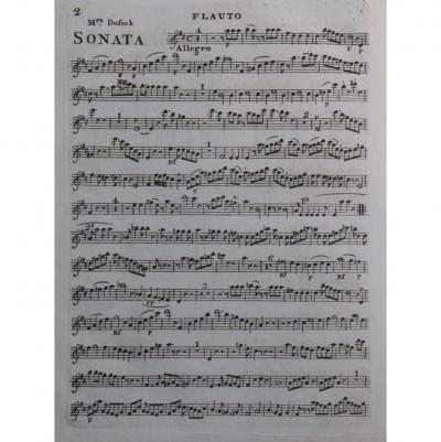 Fl�te sonate DUSSEK J. L. env. Livre de musique ancien 1800
