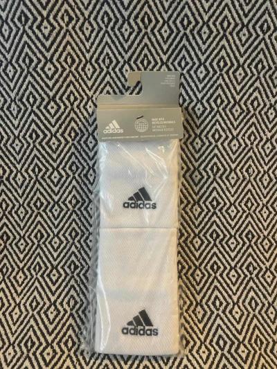 Adidas   paire de poignet �ponge long blanc mixte