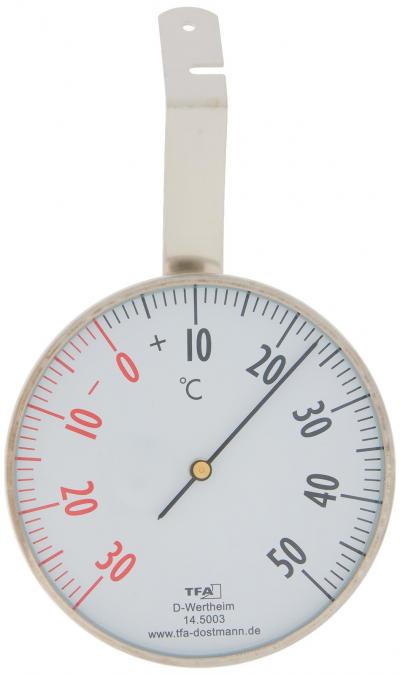 Thermom�tre de fen�tre analogique, 14.5003, en Acier Inoxydable, �chelle Bico...