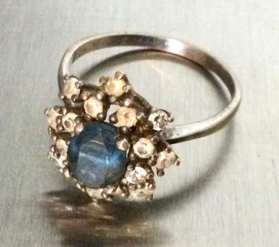 Argent Massif Taille 60, Ancienne Bague Marguerite, Bijoux Anciens-Vintage 925