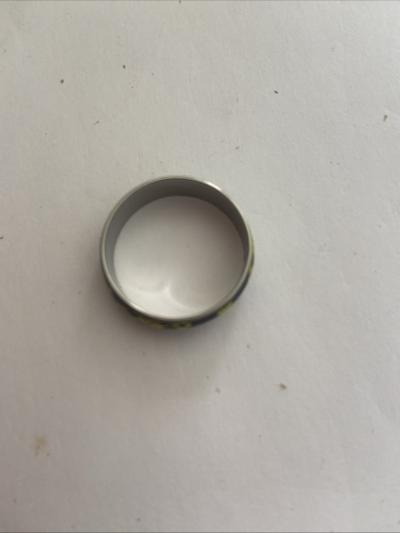 Bague Acier Inoxydable Noire Et Jaune (taille 21)