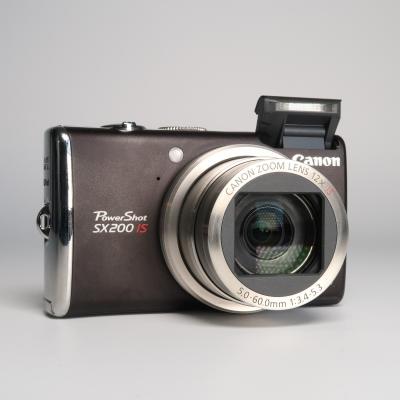 Canon PowerShot SX200 IS 12.1 Mp 12x Digital C�mara Marr�n, SD   Restaurado