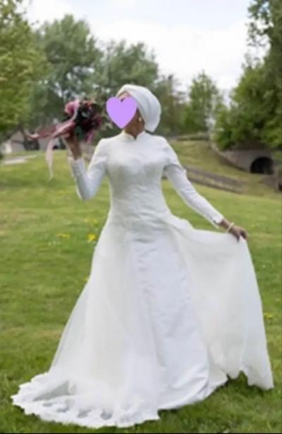 robe de mari�e manches longues non transparente