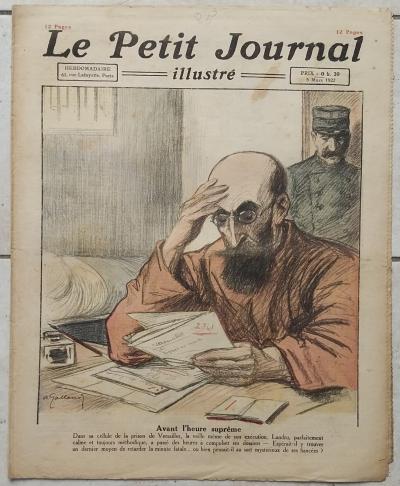 LE PETIT JOURNAL 1922 Affaire LANDRU son ex�cution - Carnaval jour de folie