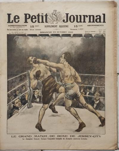 LE PETIT JOURNAL 1920 Match de boxe Jersey City Georges Carpentier   Levinsky