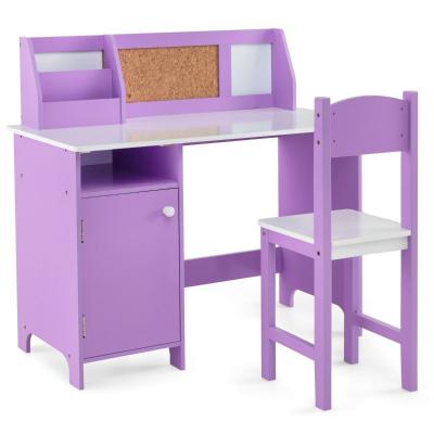 Bureau pour Enfants avec Chaise Tableau d'Affichage Biblioth�que en Bois pour l