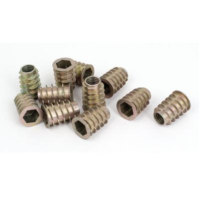 Bois M10�x 25�mm Hex Socket Vis en fil Zingu� Insert Nut 11�pcs