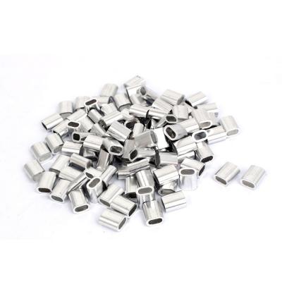 100Pcs M4 Aluminium Ovale Pinces Pour Manchons C�ble S Acier 4mm Collier Serti