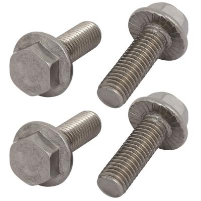4pcs M10x30mm Acier Inox 304 filetage t�te Hex embase Vis T�te dentel�e