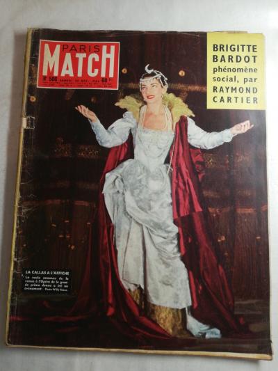 N1803 Paris Match Magazine N�506 20 Dec 1958 Brigitte Bardot, La Callas Affi