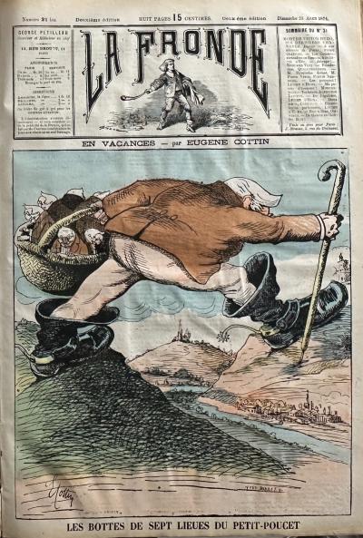 Journal La Fronde N� 21bis Du 23-8-1874 Len Vacances V. Hugo Par E. Cottin