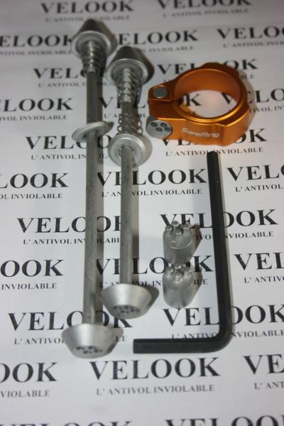 ANTIVOLS COLLIER pour SELLE de V�LO �31,8 OR   AXES de ROUE Avant - Arri�re NEUF