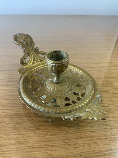 Bougeoir Rat De Cave En Laiton D�cor� Ref 1C