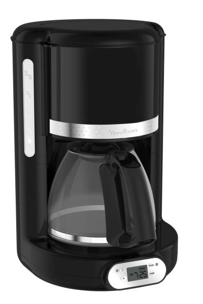 Cafeti�re filtre programmable 24h, Design noir vintage, Capacit� 1,25 L, 10 �...
