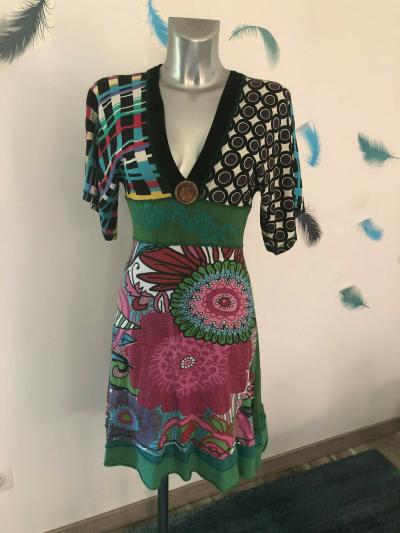 Pretty Summer Psychedelic Cotton DESIGUAL Dress Size XS Excellent Condition
