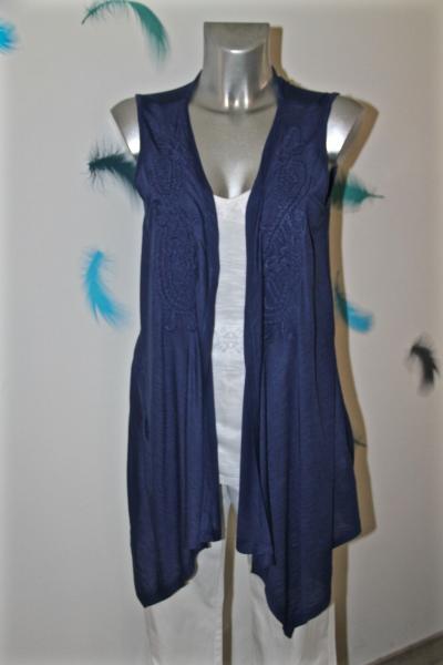 Pretty Long Vest Over Layered Tee Shirt DESIGUAL Size M Excellent Condition
