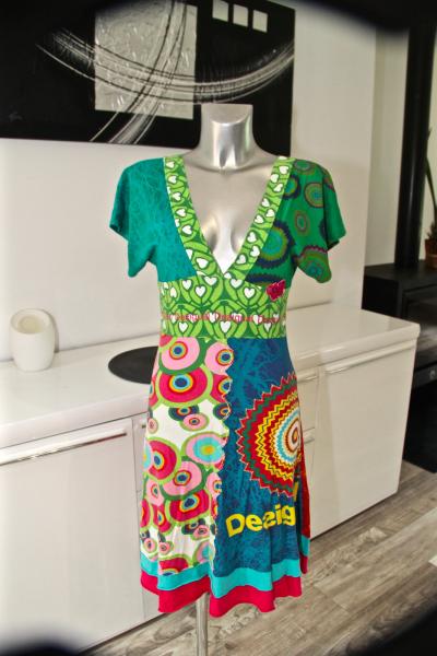 Beautiful Multicolored Printed DESIGUAL Dress Size XS Excellent Condition