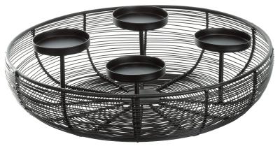 Couronne de No�l en m�tal Noir � 36,5 cm   Couronne de l Avent d�corative ave...