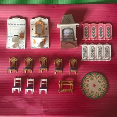 LOT PLAYMOBIL MEUBLES - MAISON TRADITIONNELLE - BELLE �POQUE -MODERNE    D5
