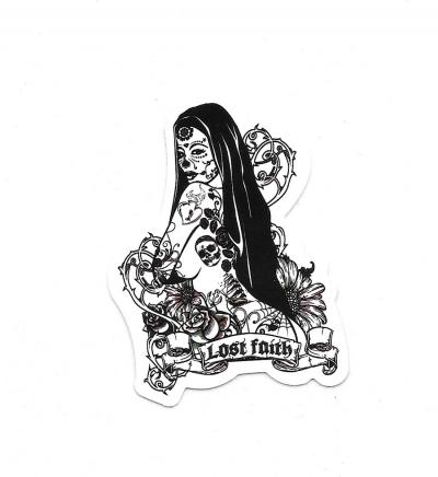 AUTOCOLLANT   TATOUAGE TATOO : FEMME FILLE WOMAN GIRL SEXY LOST FAITH - STICKERS