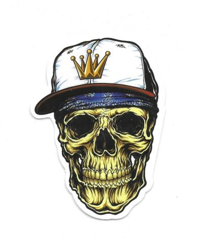AUTOCOLLANT   T�TE DE MORT : SKULL DEATH DEAD HEAD RAP US USA - STICKERS