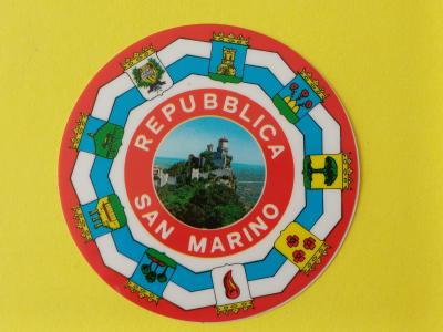Autocollant Souvenir vintage : Repubblica San Marino (diam�tre 8,5 cm)