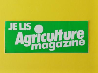 Autocollant vintage : Je lis Agriculture Magazine (18x7 cm)